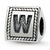 Sterling Silver Letter W Triangle Block Bead Charm hide-image