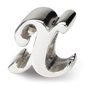 Sterling Silver Letter X Script Bead Charm hide-image