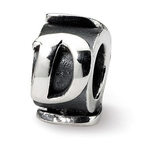 Sterling Silver Letter D Message Bead Charm hide-image