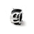 Letter E Message Charm Bead in Sterling Silver