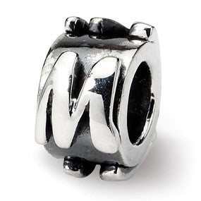 Sterling Silver Letter M Message Bead Charm hide-image