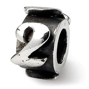 Sterling Silver Number 2 Message Bead Charm hide-image