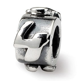 Sterling Silver Number 4 Message Bead Charm hide-image