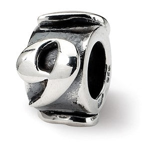 Sterling Silver Number 9 Message Bead Charm hide-image