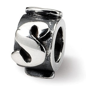 Sterling Silver Letter S Message Bead Charm hide-image