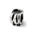 Letter W Message Charm Bead in Sterling Silver