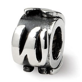 Sterling Silver Letter W Message Bead Charm hide-image