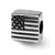 Flag Charm Bead in Sterling Silver