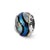 Blue Dichroic Glass Charm Bead in Sterling Silver