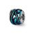 Blue Dichroic Glass Charm Bead in Sterling Silver