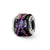 Purple Dichroic Glass Charm Bead in Sterling Silver