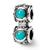 Turquoise CZ Connector Charm Bead in Sterling Silver