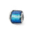 Blue Dichroic Glass Charm Bead in Sterling Silver