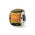 Orange Dichroic Glass Square Charm Bead in Sterling Silver