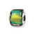 Yellow Dichroic Glass Square Charm Bead in Sterling Silver