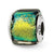 Sterling Silver Yellow Dichroic Glass Square Bead Charm hide-image