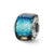 Blue Dichroic Glass Square Charm Bead in Sterling Silver