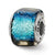 Sterling Silver Blue Dichroic Glass Square Bead Charm hide-image