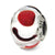 White/Red/Black Italian Murano Charm Bead in Sterling Silver