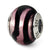 Pink/Black Italian Murano Charm Bead in Sterling Silver