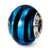 Blue/Black Italian Murano Charm Bead in Sterling Silver