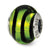 Green/Black Italian Murano Charm Bead in Sterling Silver