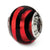 Red/Black Italian Murano Charm Bead in Sterling Silver