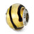 Gold/Black Italian Murano Charm Bead in Sterling Silver