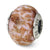 Gold/Brown/White Italian Murano Charm Bead in Sterling Silver