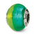 Green/Blue Italian Murano Charm Bead in Sterling Silver