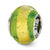 Yellow/Green Italian Murano Glass Charm Bead in Sterling Silver