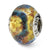 Yellow/Gold/Blue Italian Murano Charm Bead in Sterling Silver