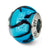 Blue/Black Italian Murano Charm Bead in Sterling Silver