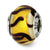 Yellow/Black Italian Murano Charm Bead in Sterling Silver