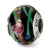 Black/Green/Gold/Red Italian Murano Charm Bead in Sterling Silver