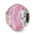 Pink/White Italian Murano Charm Bead in Sterling Silver