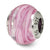 Sterling Silver Pink/White Italian Murano Bead Charm hide-image