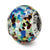 Silver/Blue/Red Italian Murano Charm Bead in Sterling Silver