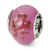 Pink/Red/Brown Italian Murano Charm Bead in Sterling Silver