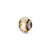 White/Gold/Brown Italian Murano Charm Bead in Sterling Silver