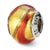 Yellow/Gold/Orange Italian Murano Charm Bead in Sterling Silver