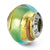 Yellow/Gold/Green Italian Murano Charm Bead in Sterling Silver