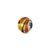 Yellow/Gold/Black Italian Murano Charm Bead in Sterling Silver