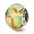 Yellow/Gold/Green Italian Murano Charm Bead in Sterling Silver