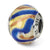 Yellow/Gold/Blue Italian Murano Charm Bead in Sterling Silver