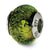 Green/Black Italian Murano Charm Bead in Sterling Silver