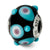 Black/Blue/White/Pink Italian Murano Charm Bead in Sterling Silver