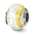 White/Gold Italian Murano Charm Bead in Sterling Silver