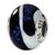 Black/Blueish Purple/White Italian Murano Charm Bead in Sterling Silver