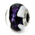 Black/Purple/White Italian Murano Charm Bead in Sterling Silver